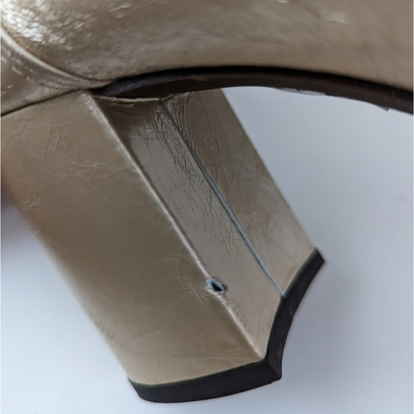 Free PEOPLE gold boots date night Elle block heel ankle 41 11 - Picture 11 of 15